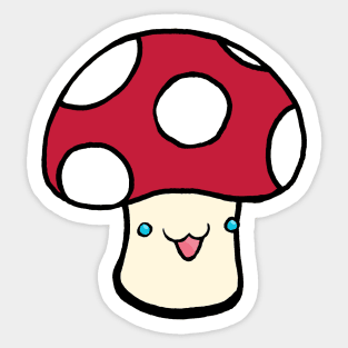 Smiling Mushroom Sticker